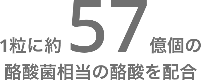 1粒に約57億個の酪酸菌を配合